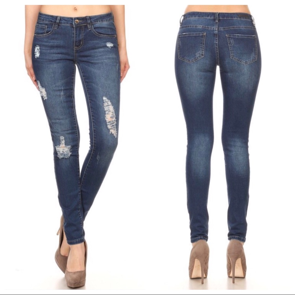 Distressed Denim Jeans